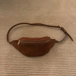 Forever 21 Brown faux suede belt bag